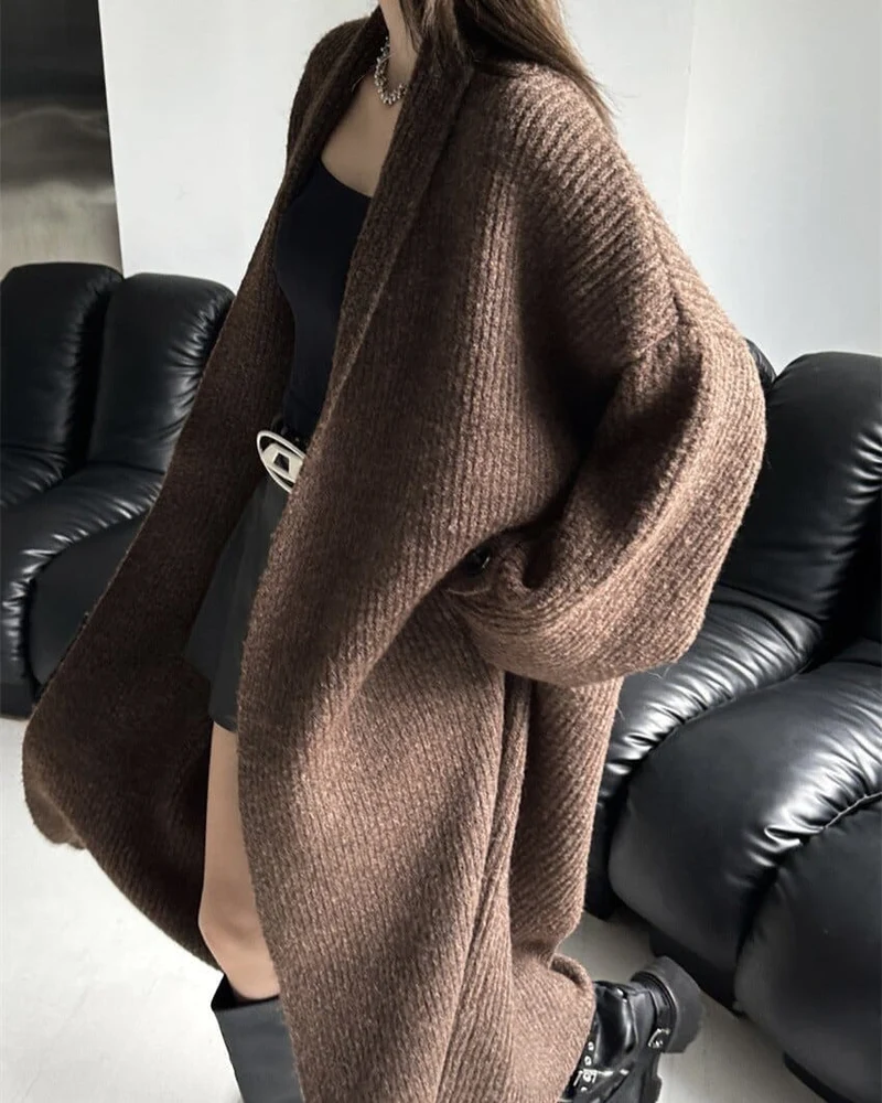 Gilet Long En Grosse Maille - Thaïs