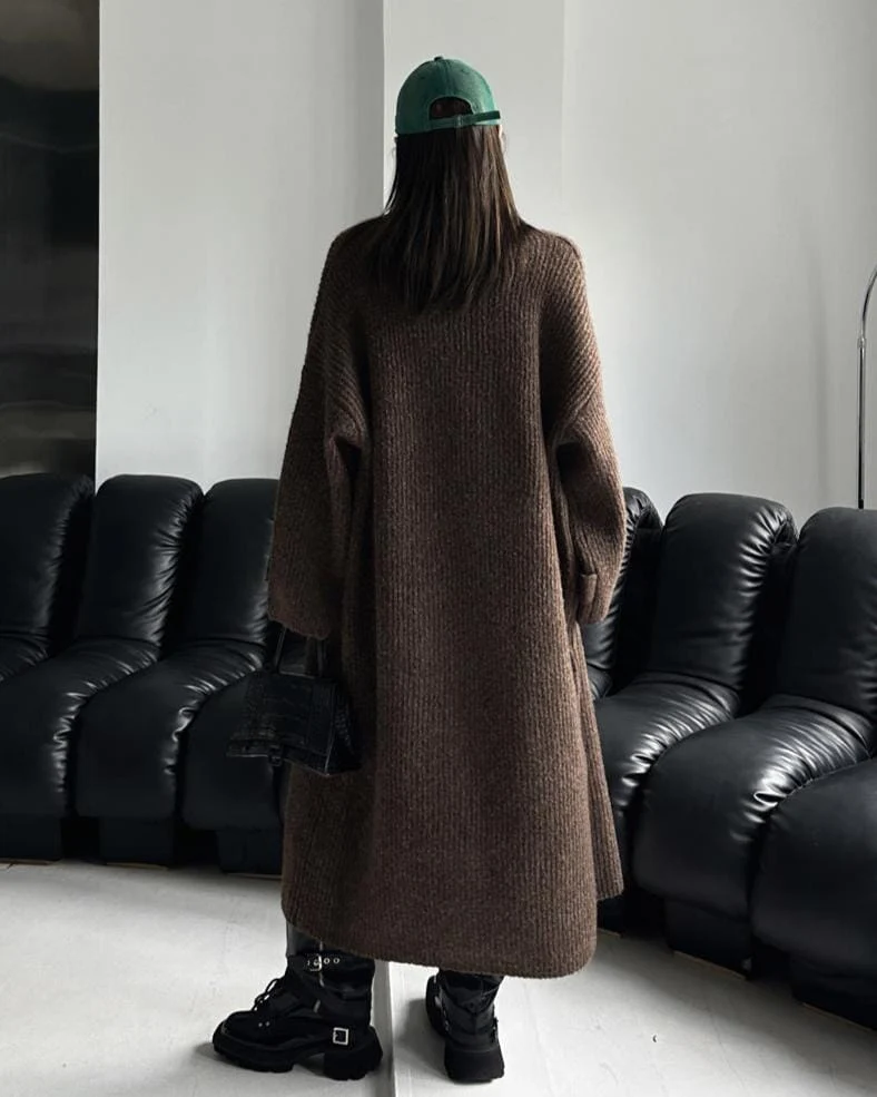 Gilet Long En Grosse Maille - Thaïs