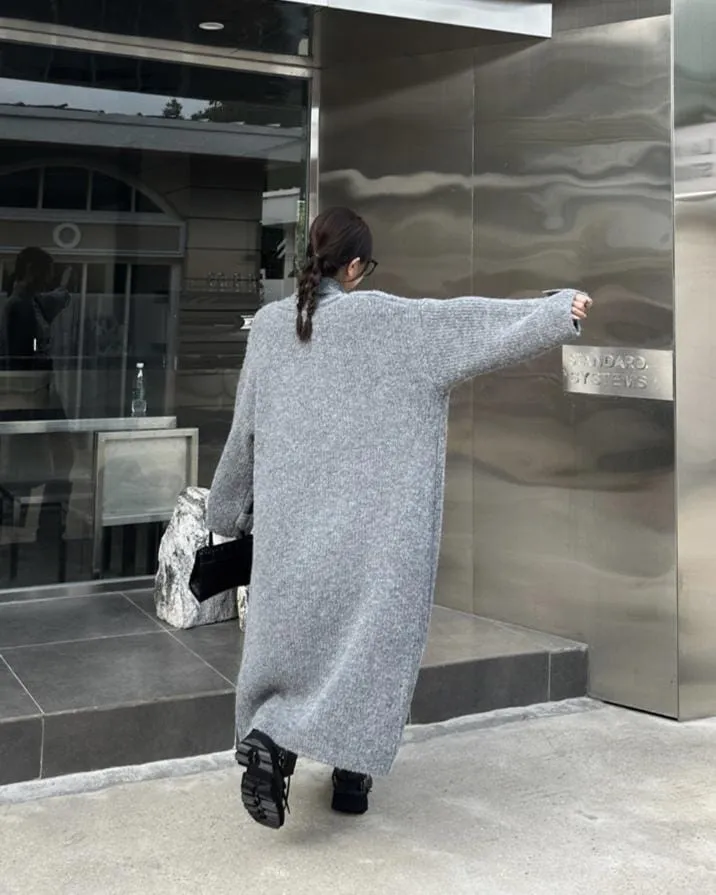 Gilet Long En Grosse Maille - Thaïs