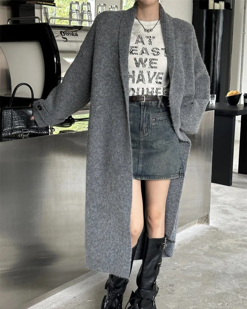 Gilet Long En Grosse Maille - Thaïs