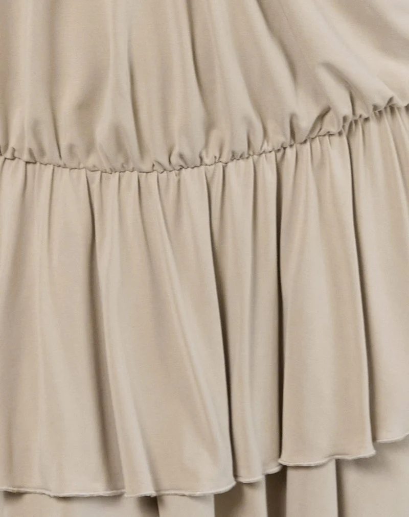 Mini robe plongeante Suraya en Cupro Oatmilk
