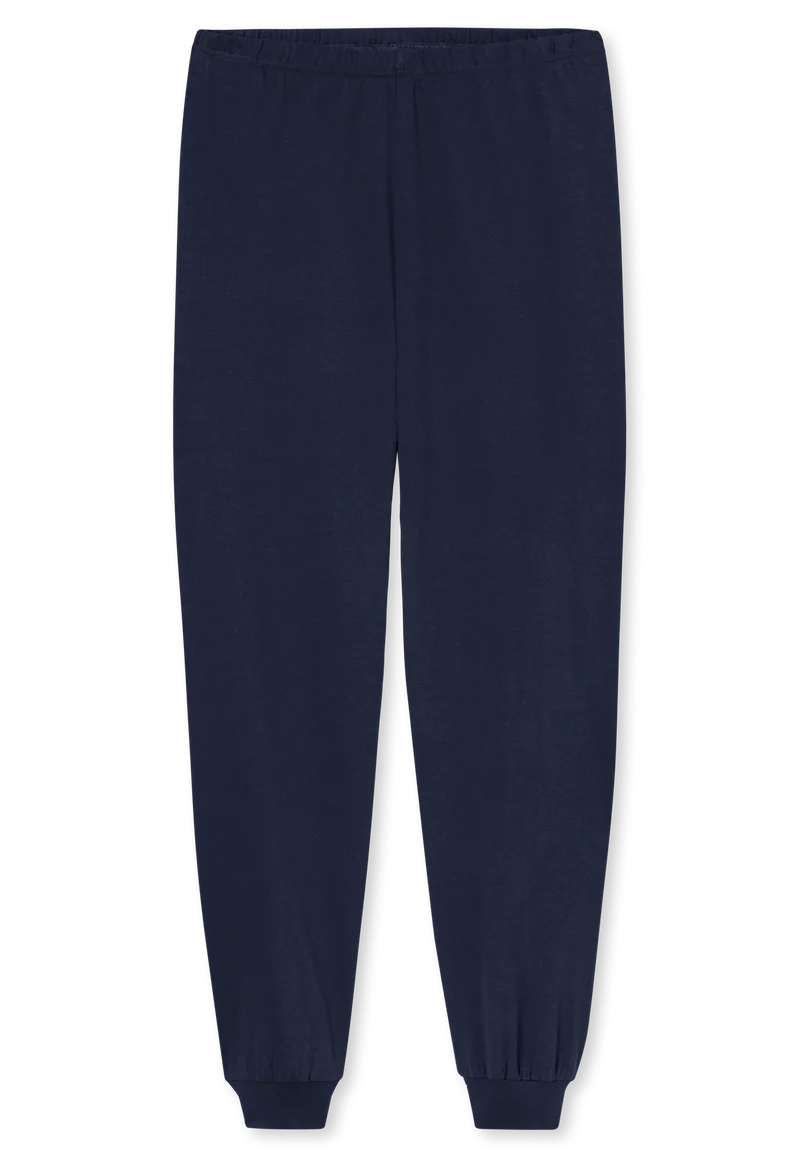 Schlafanzug mit Bündchen Blau/Lila gemustert - Comfort Essentials