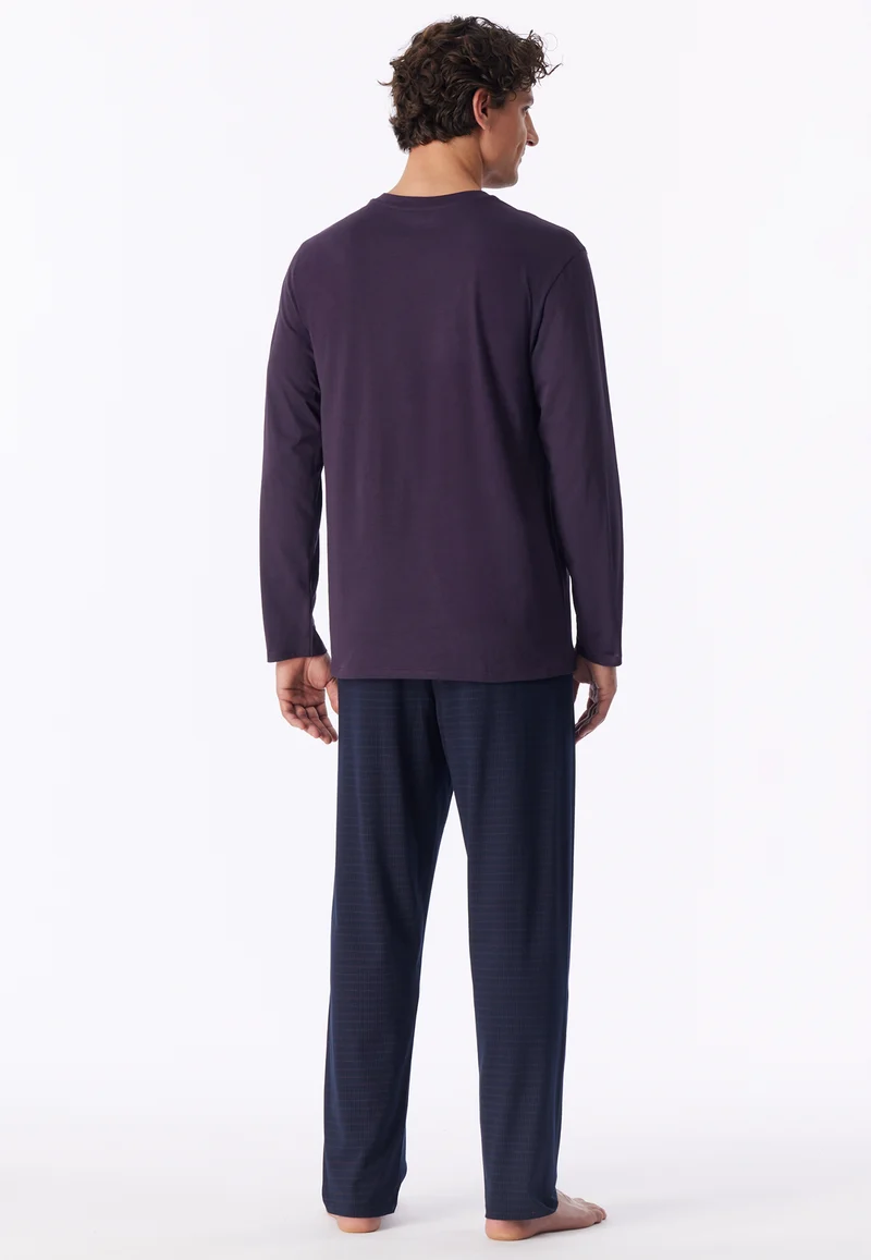 Schlafanzug Lila/Blau gemustert - Comfort Essentials
