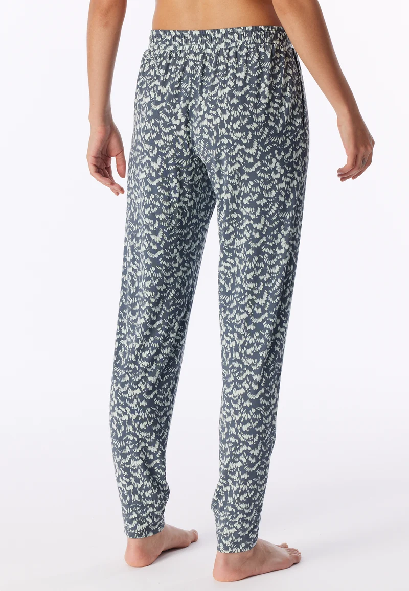 Hose mit Bündchen Blau/Weiss gemustert - Mix+Relax