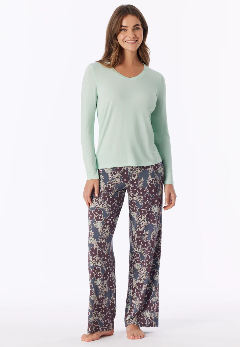 Shirt V-Ausschnitt Mint - Mix+Relax