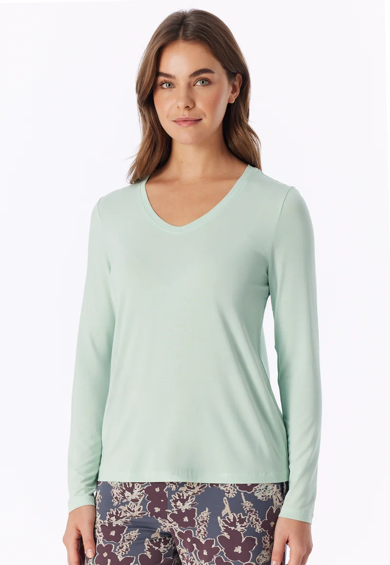 Shirt V-Ausschnitt Mint - Mix+Relax