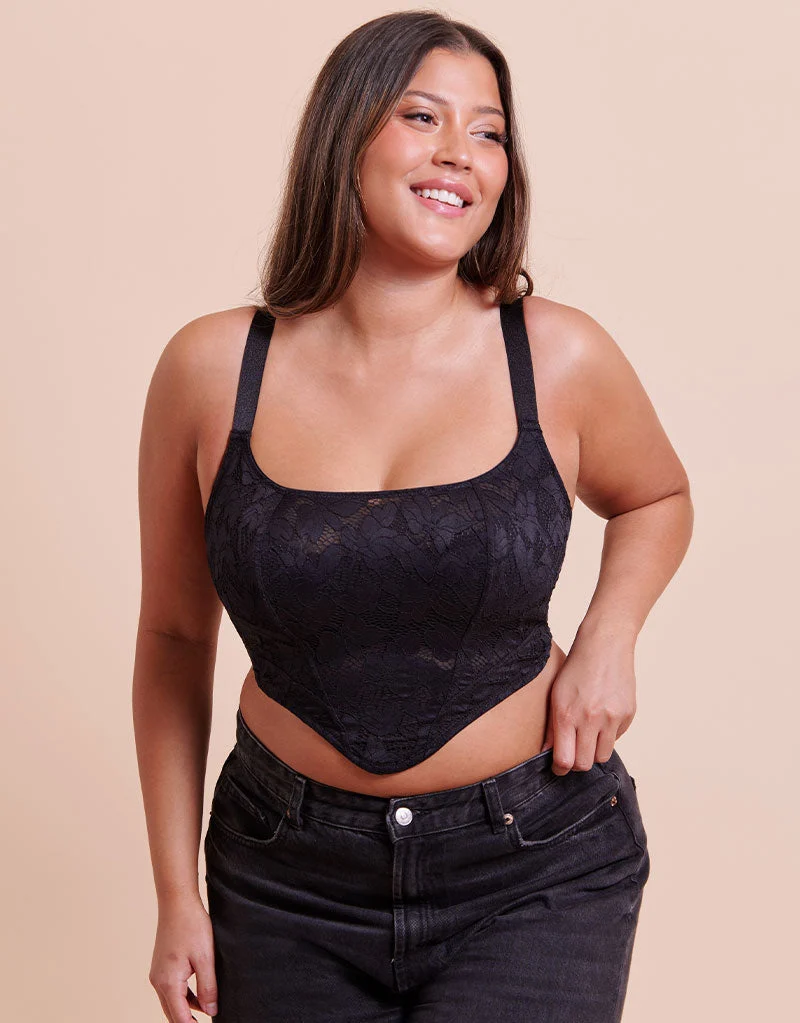 Curvy Kate Calla Longline Corset Bra Black