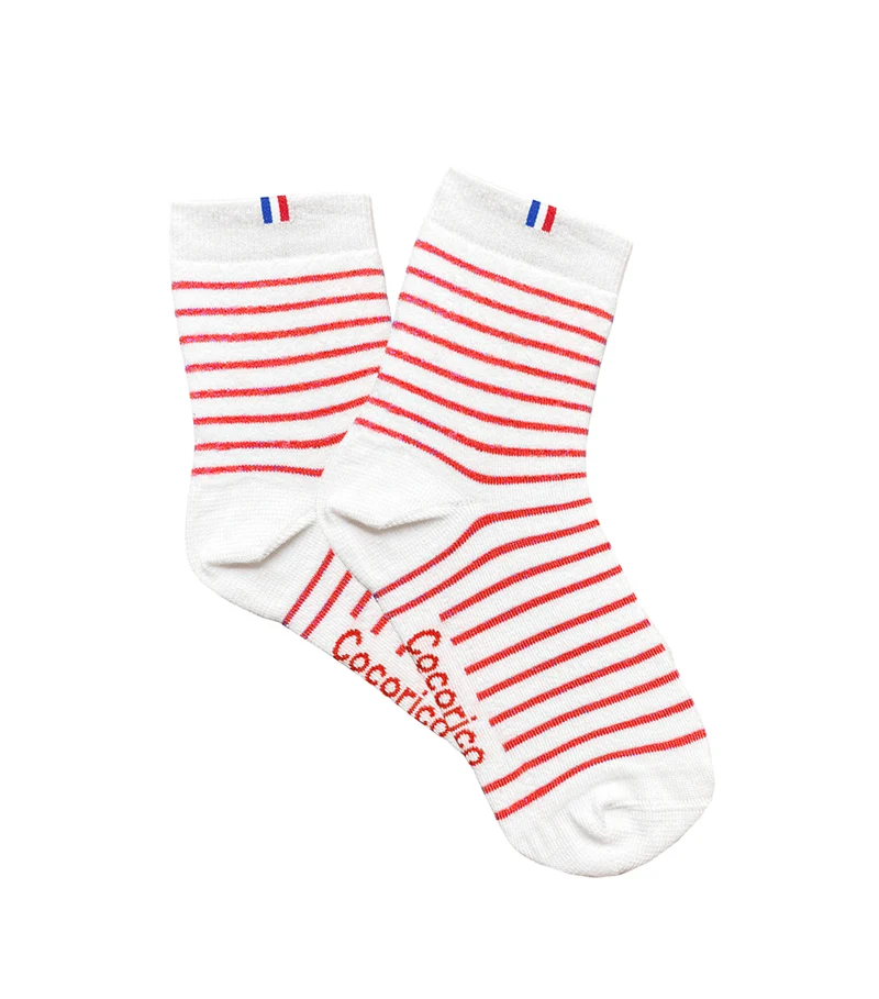 Chaussettes Femme Marinière Rouge - Intemporel