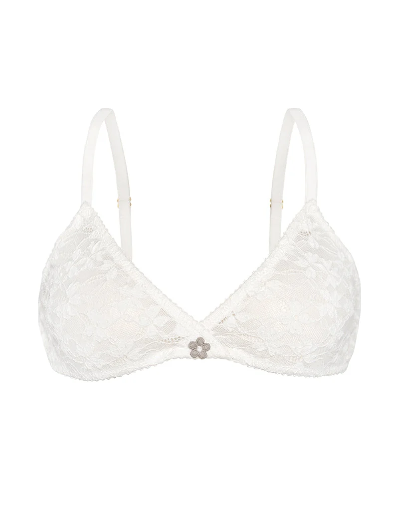 Soutien-gorge Lunara en dentelle compacte florale Ivoire