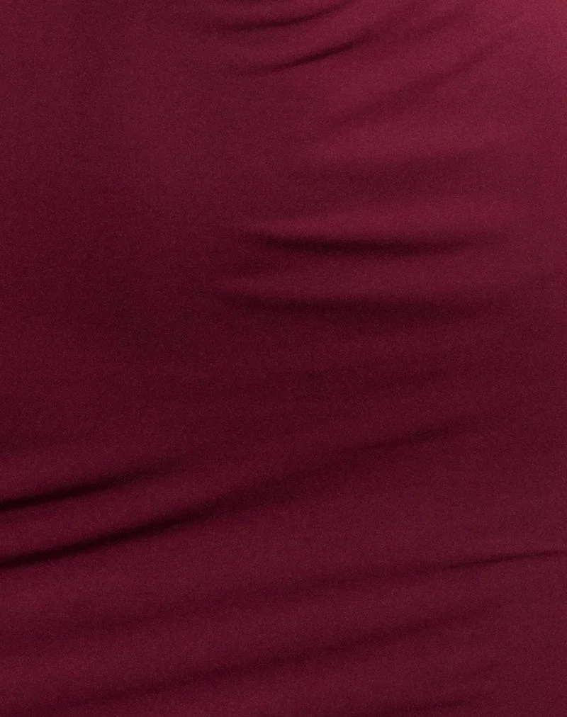 Mini robe torsadée Leona, rouge vin