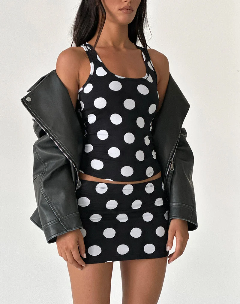Minijupe Lidya, XL, noir tacheté