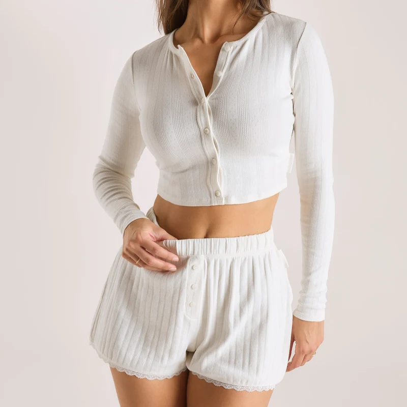Gilet en Pointelle - Crème