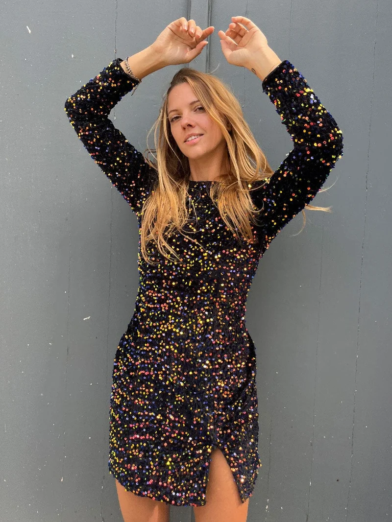 Robe Paillettes Dos Nu - Anissa