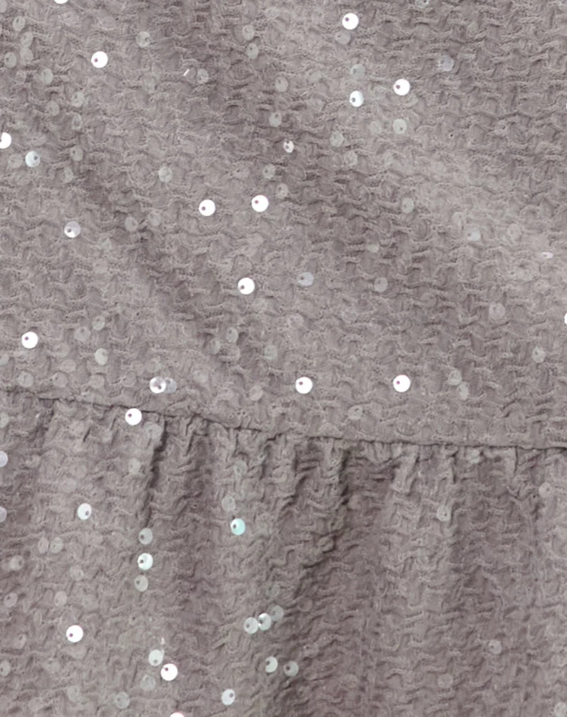 Minijupe Arnault, paillettes argentées