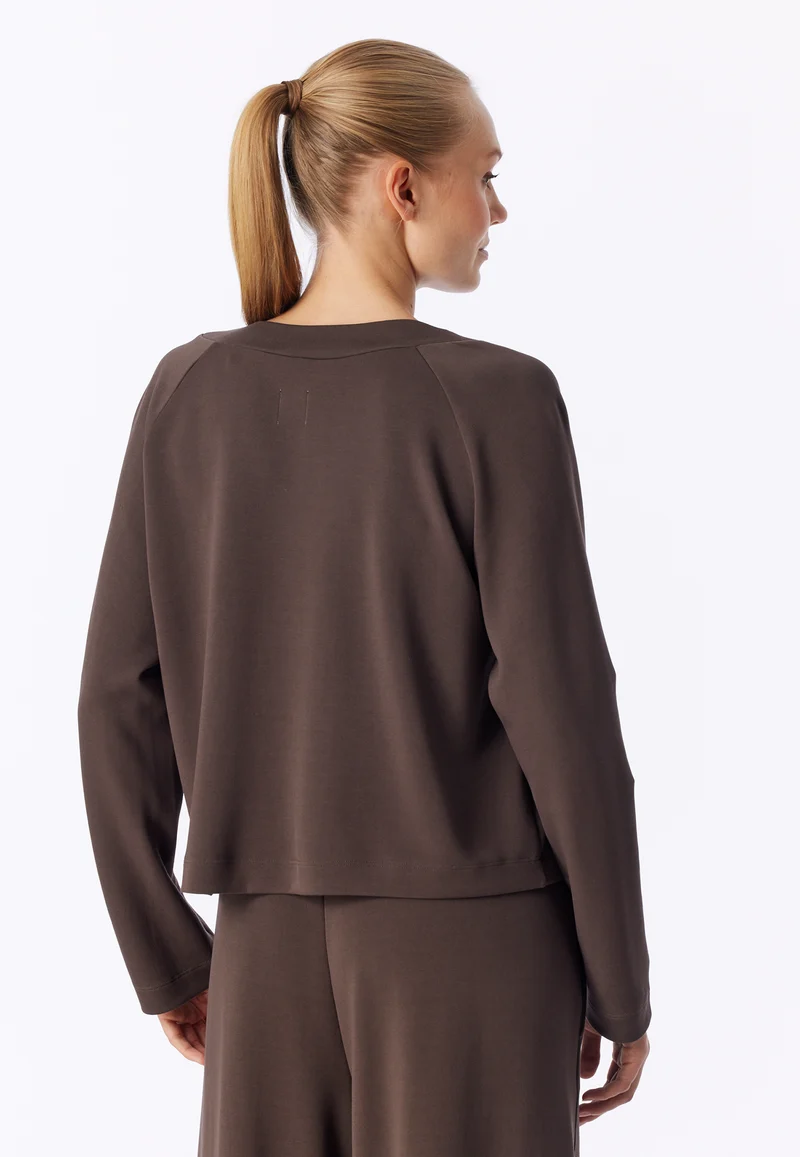 Sweatshirt V-Ausschnitt Braun - Mix+Relax