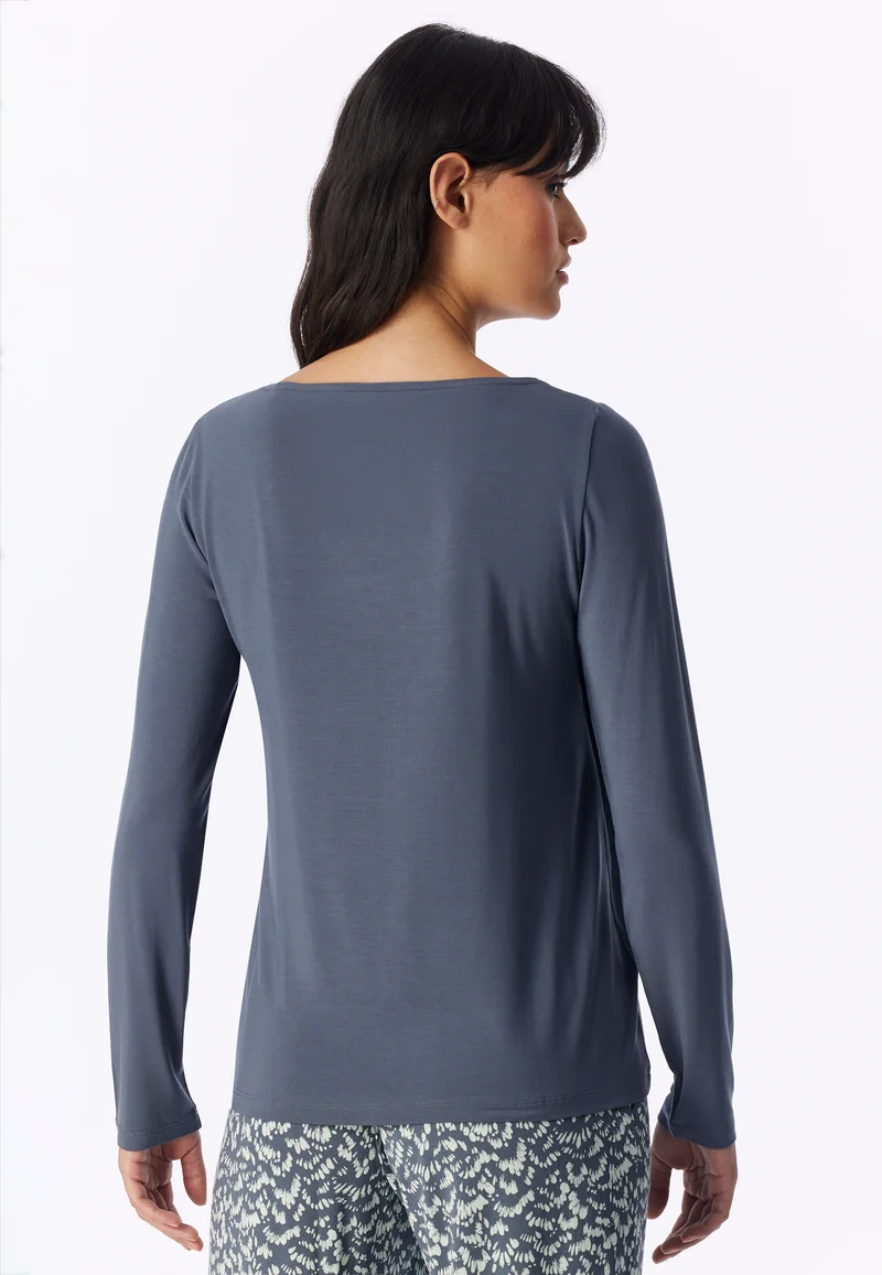 Shirt U-Boot-Ausschnitt Blau - Mix+Relax