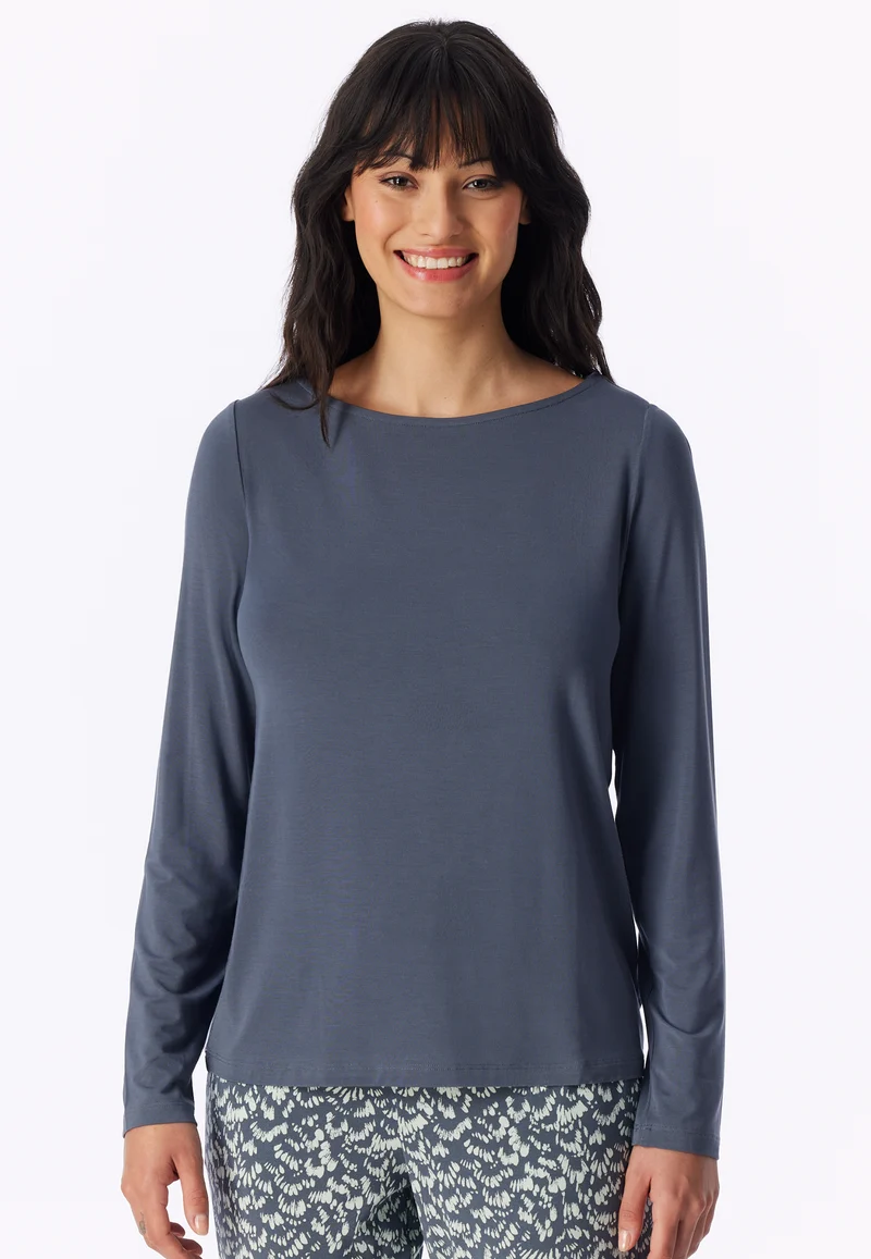 Shirt U-Boot-Ausschnitt Blau - Mix+Relax