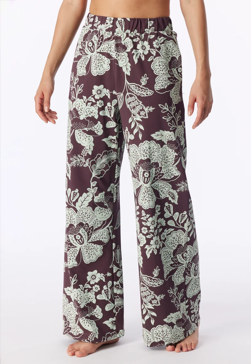Hose Bordeaux/Mint gemustert - Mix+Relax