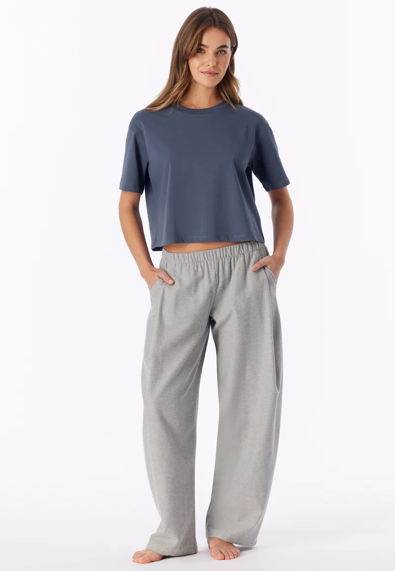 T-Shirt cropped Blau - Mix+Relax