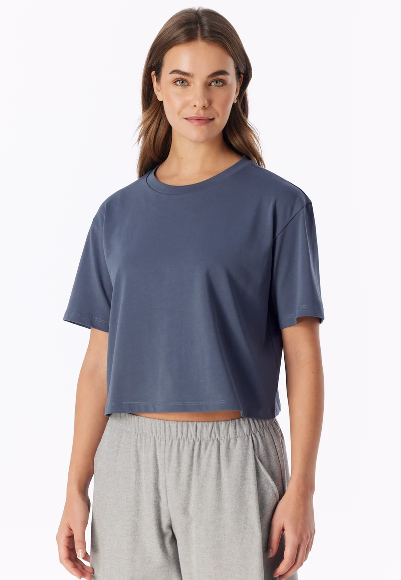 T-Shirt cropped Blau - Mix+Relax