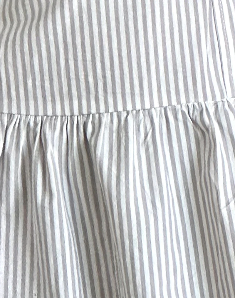 Mini-robe dos nu Panja à petites rayures verticales grises