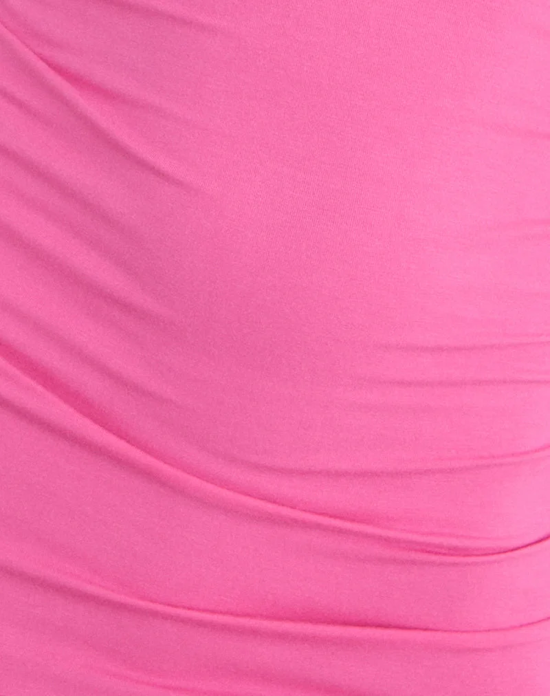 Mini-robe Cauaria en jersey de rayonne, rose foncé