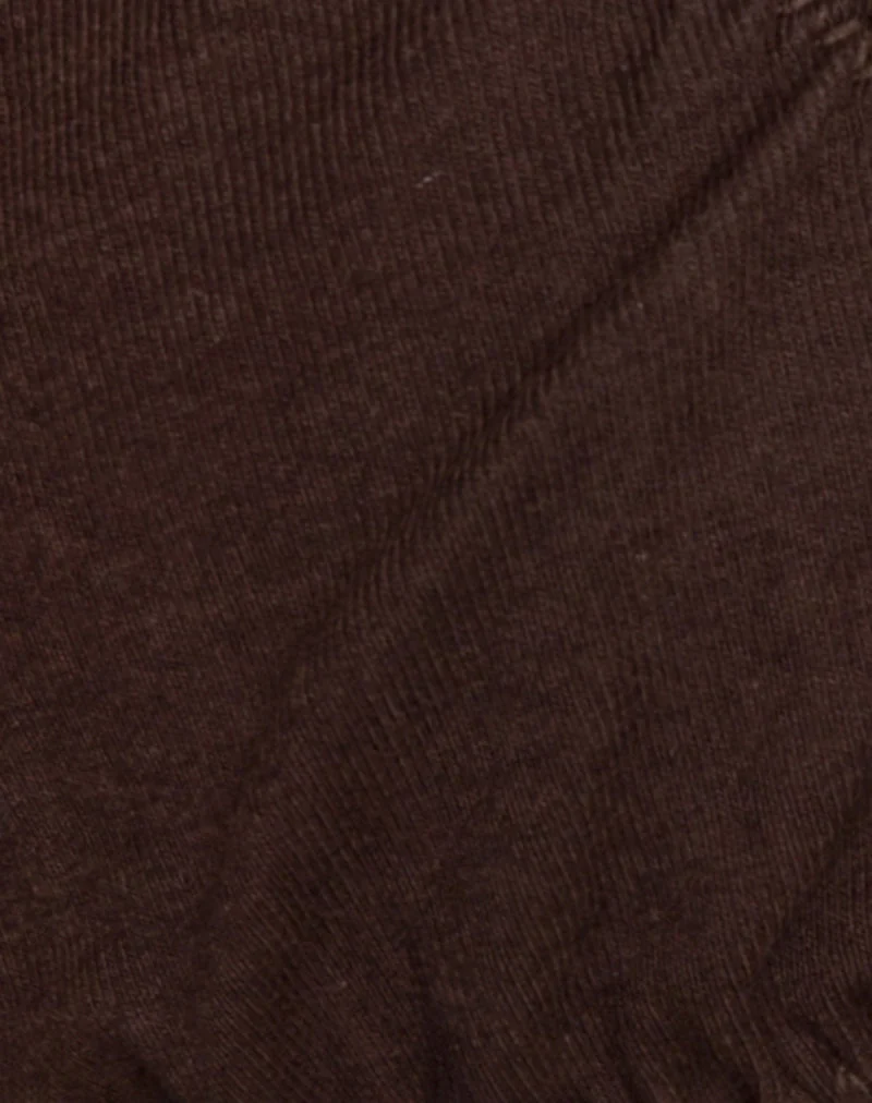 Soutien-gorge Laina en jersey chocolat avec nœud rose