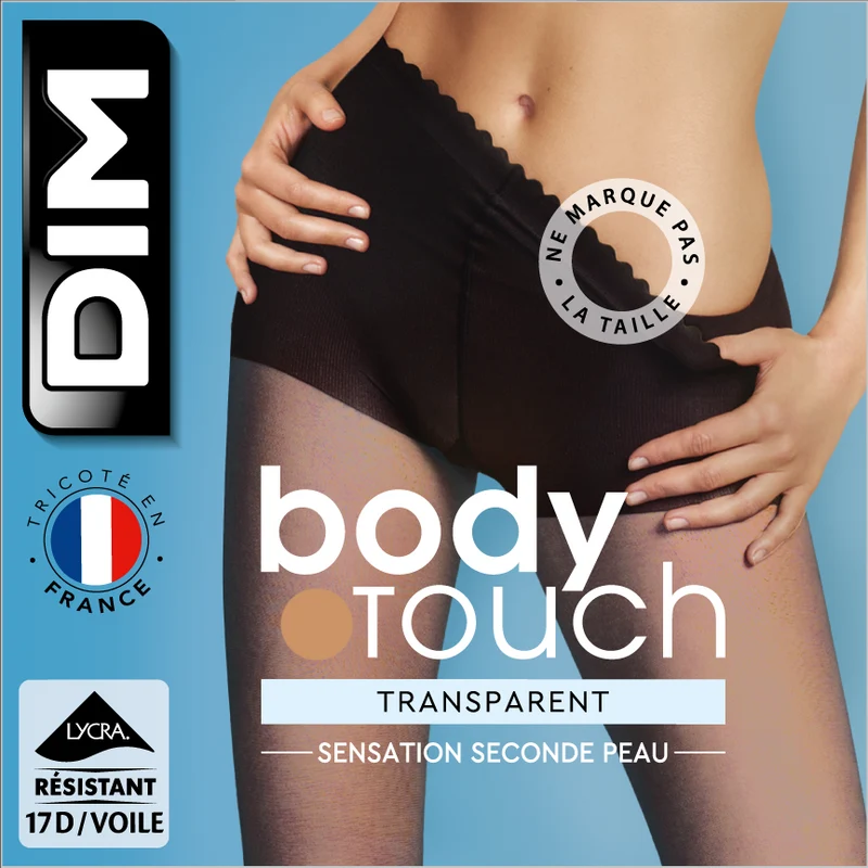 Collant voile transparent beige éclat effet nude Body Touch Dim 17D