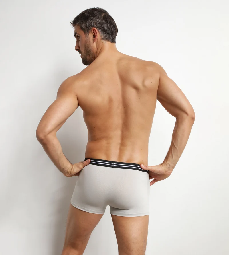 Lot de 2 boxers homme en coton stretch Noir Gris EcoDim