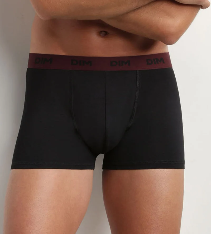 Lot de 3 boxers homme noir ceinture colorée Raisin Mix & Colors