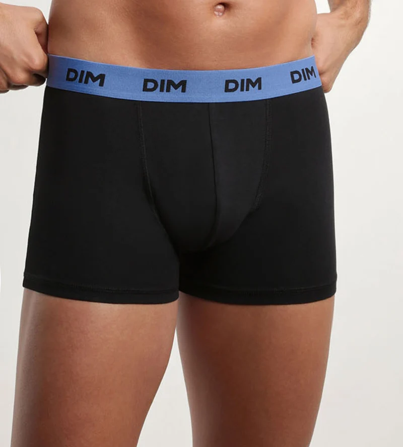 Lot de 3 boxers homme noir ceinture colorée Mimosa Lila Mix & Colors