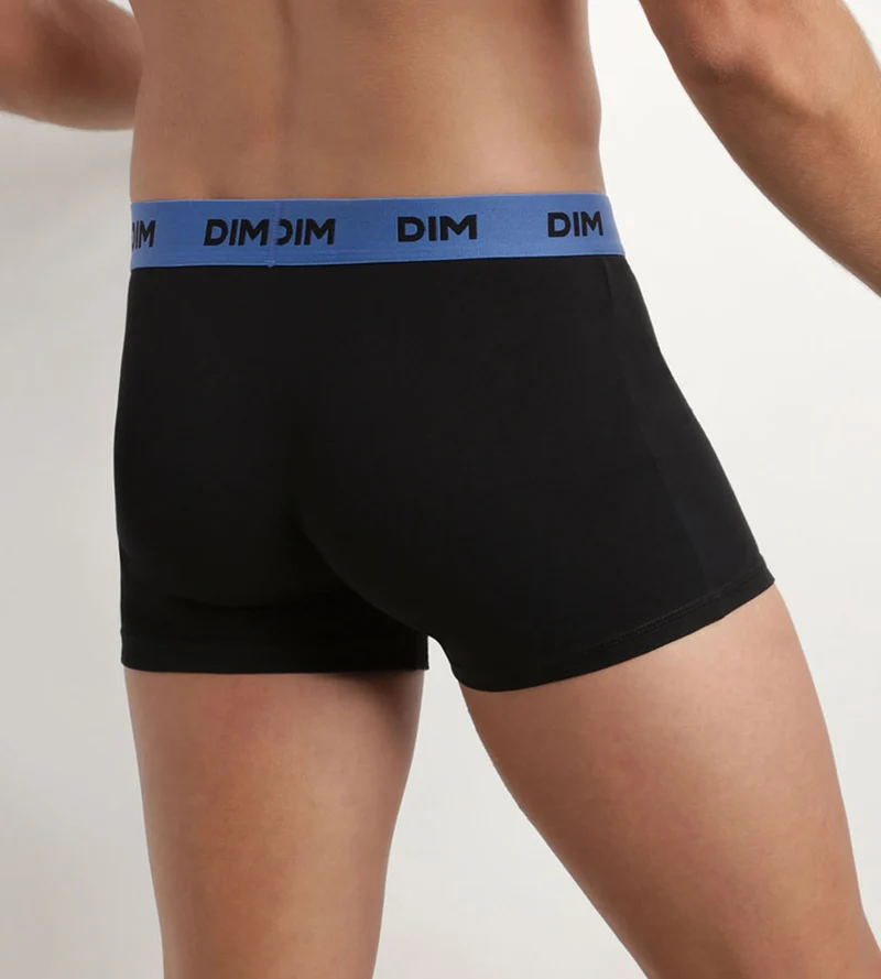 Lot de 3 boxers homme noir ceinture colorée Mimosa Lila Mix & Colors