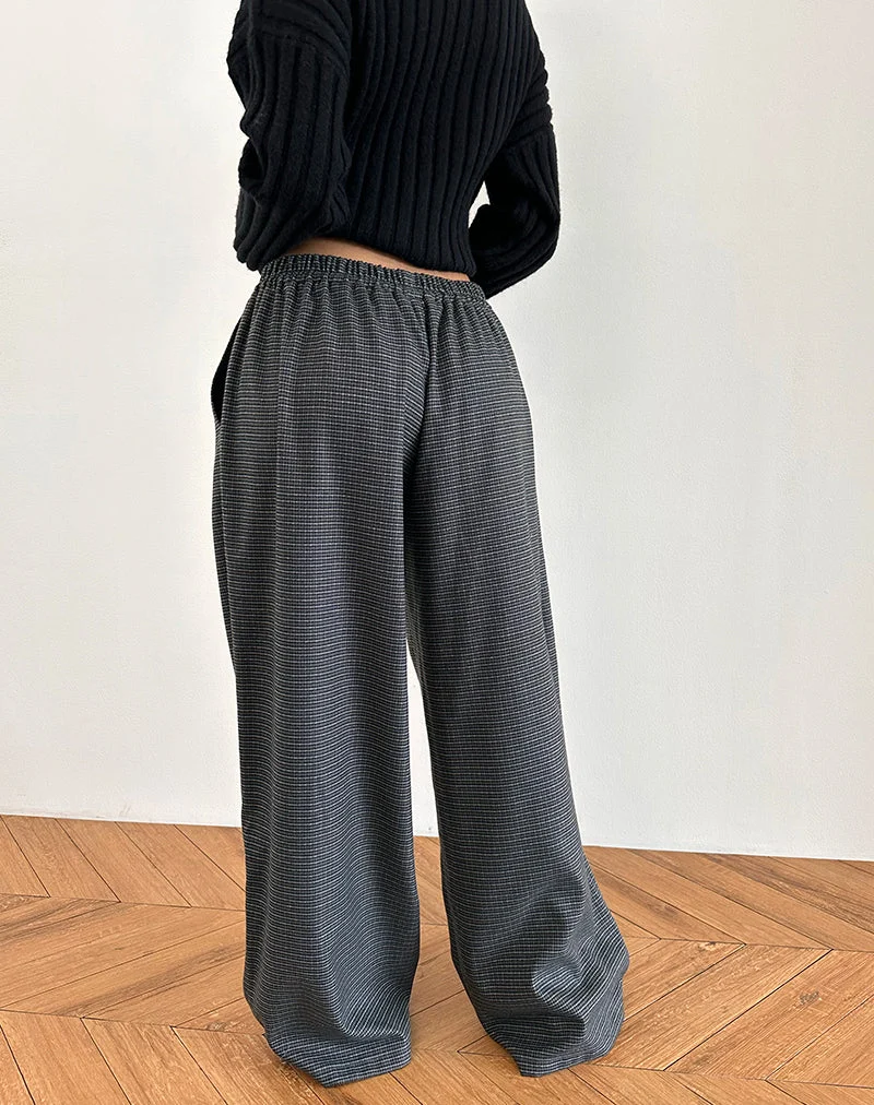 Sasari - Pantalon oversize à carreaux - Marine