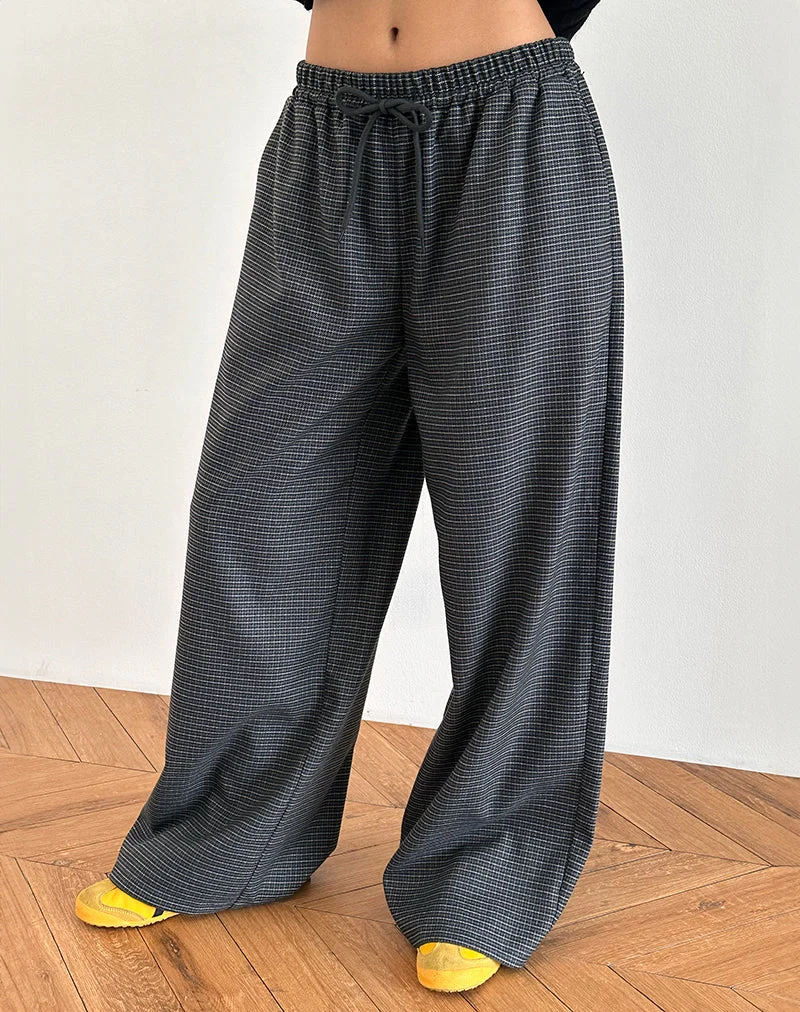 Sasari - Pantalon oversize à carreaux - Marine