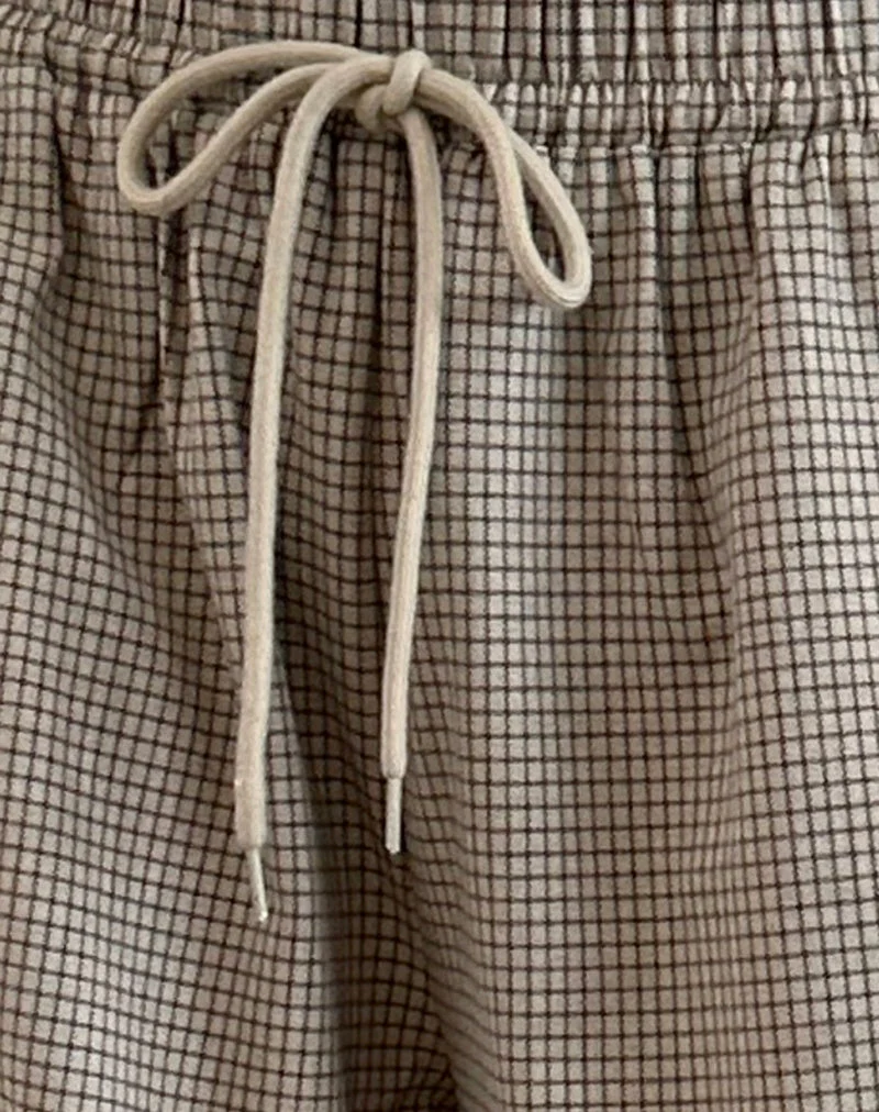 Pantalon oversize Sasari à carreaux gris