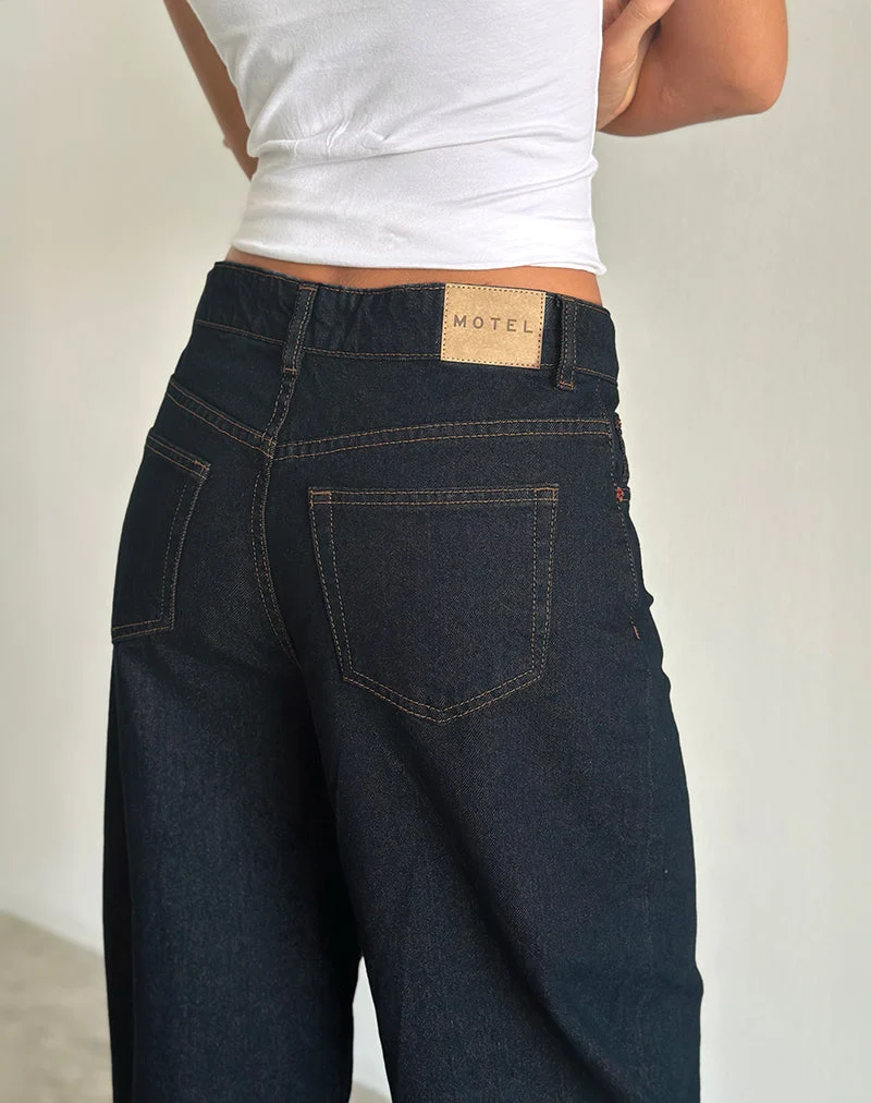 Jean Barrel High Rise en Indigo