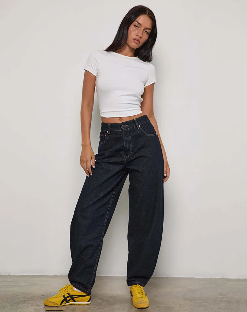 Jean Barrel High Rise en Indigo