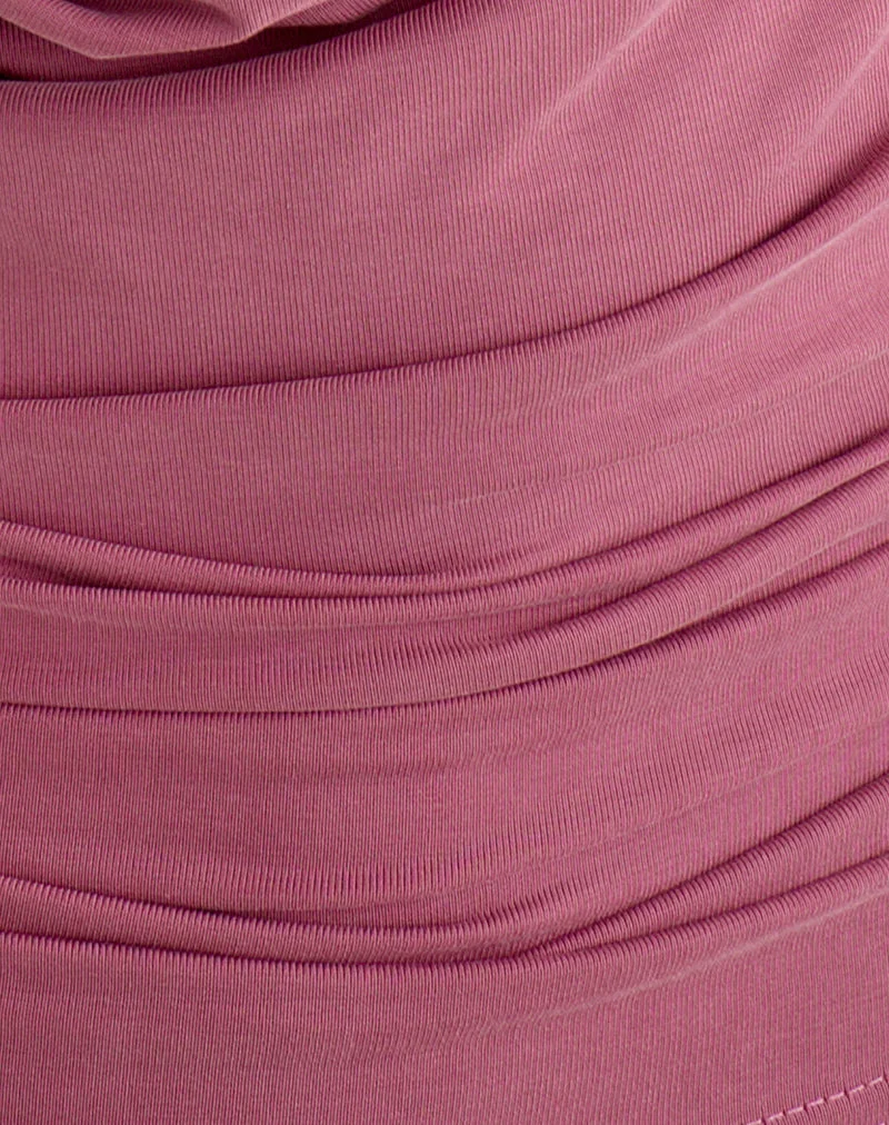 Haut Yukashi en cupro, couleur framboise