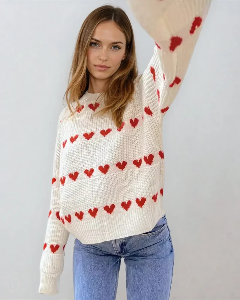 Pull Cœur Rouge - Nadine