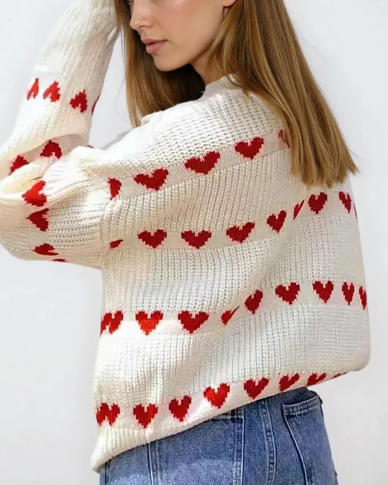 Pull Cœur Rouge - Nadine