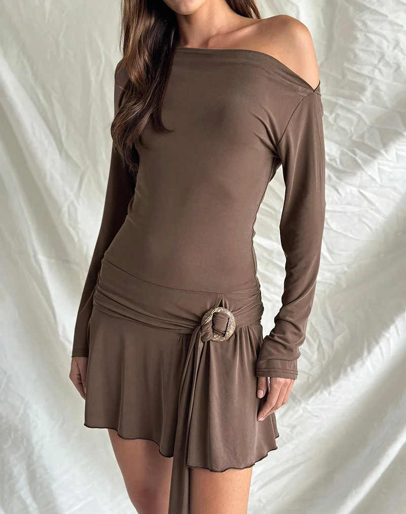 Aleida Mini robe ceinturée en Cupro Mink