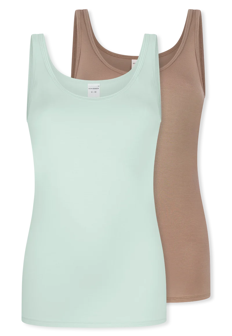 Tank Top 2er-Pack Mint/Beige - Modal Essentials
