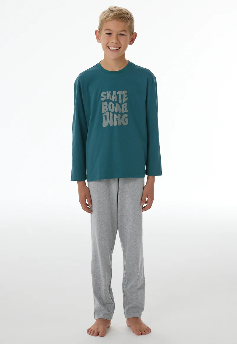 Schlafanzug Petrol/Grau - Nightwear