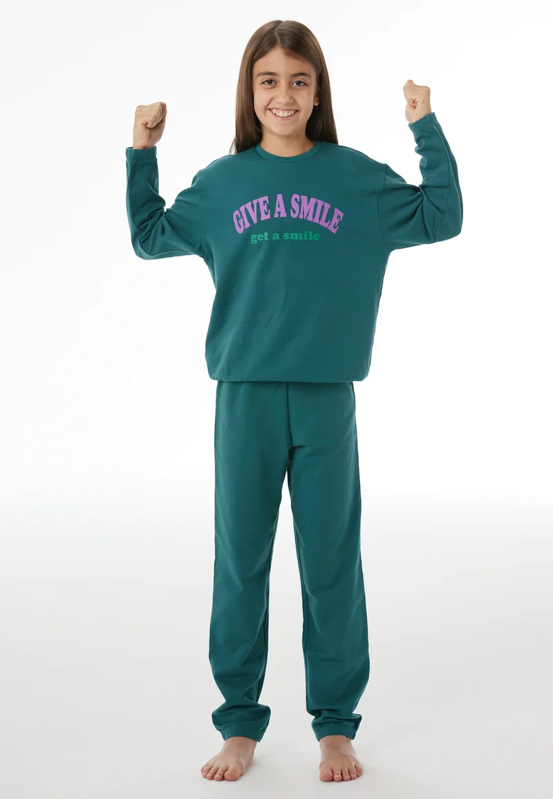 Schlafanzug mit Bündchen Petrol - Nightwear