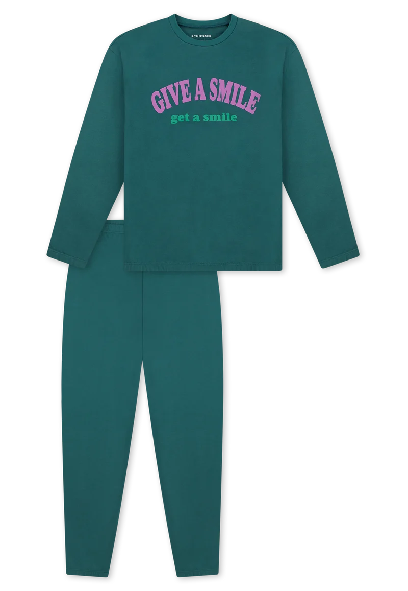 Schlafanzug mit Bündchen Petrol - Nightwear