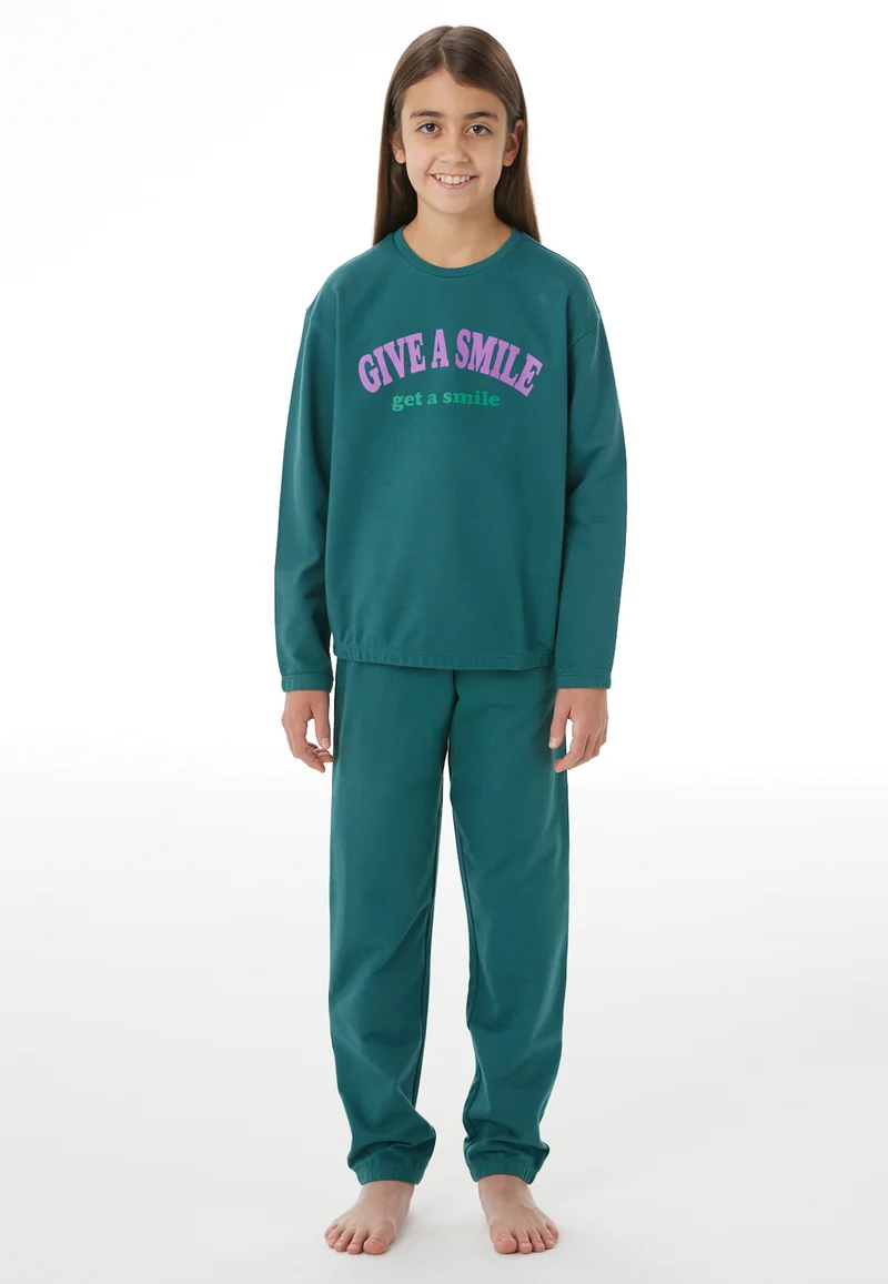 Schlafanzug mit Bündchen Petrol - Nightwear