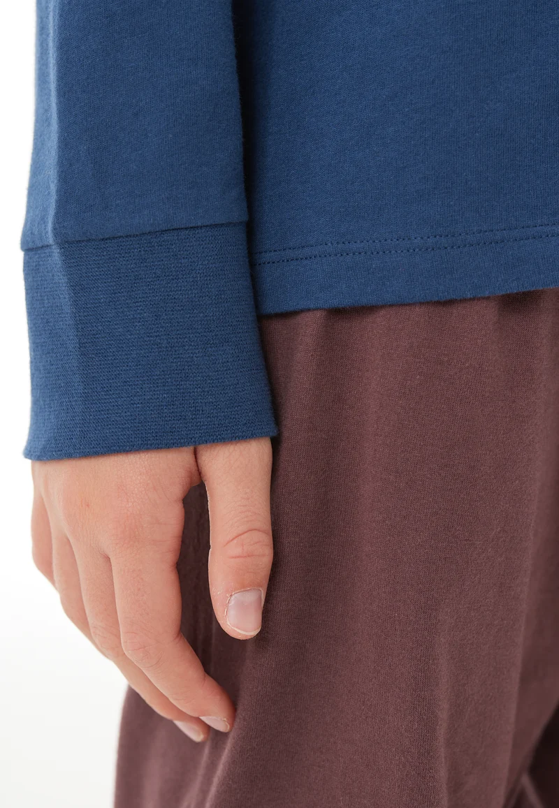 Schlafanzug mit Bündchen Blau/Bordeaux - Nightwear