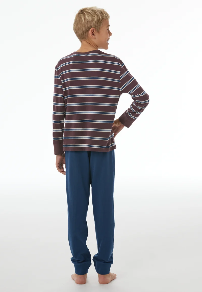 Schlafanzug mit Bündchen Bunt gestreift - Nightwear