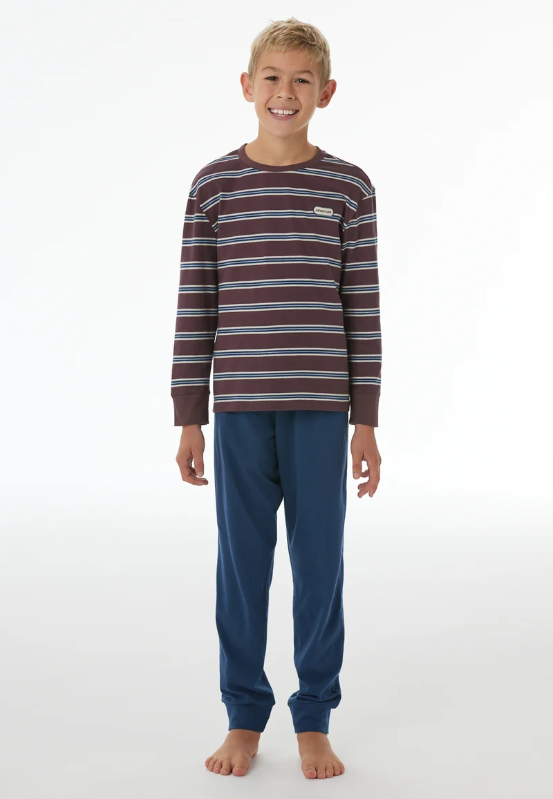 Schlafanzug mit Bündchen Bunt gestreift - Nightwear