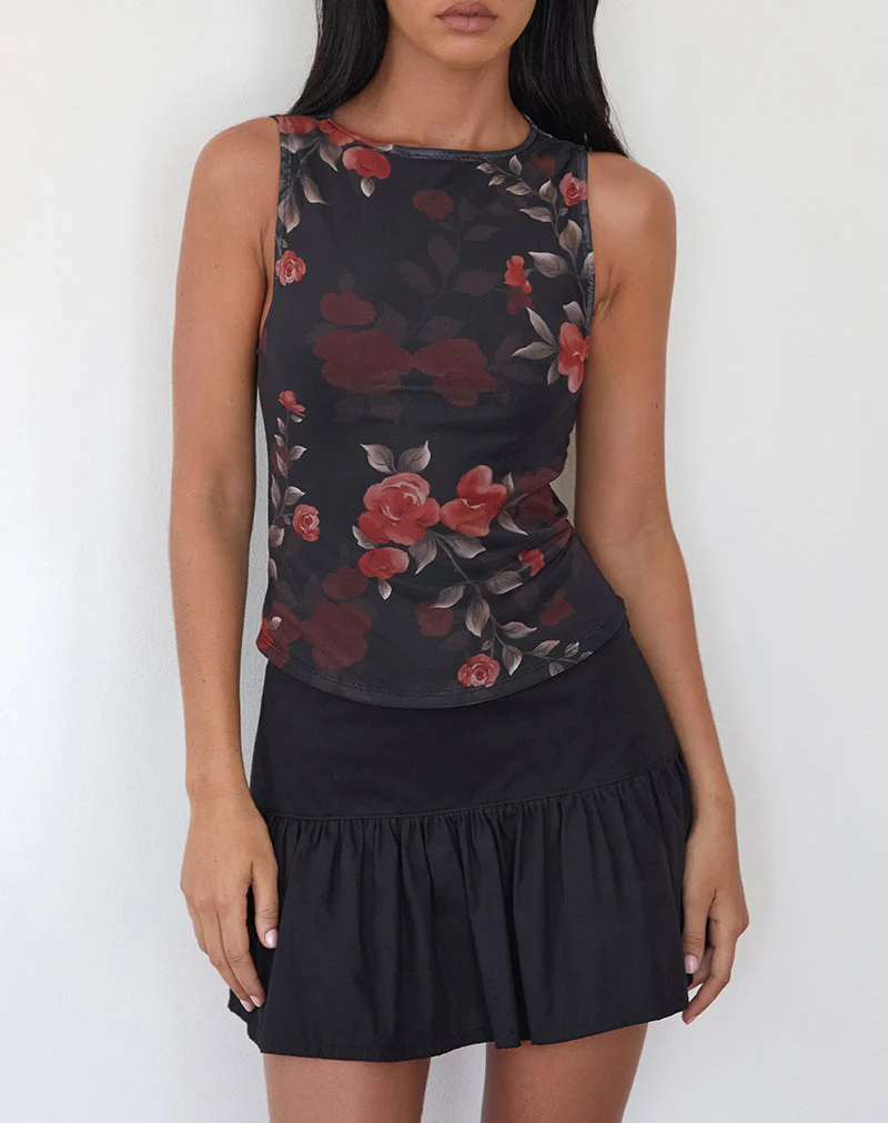 Gilet Dudley en rose aquarelle noir